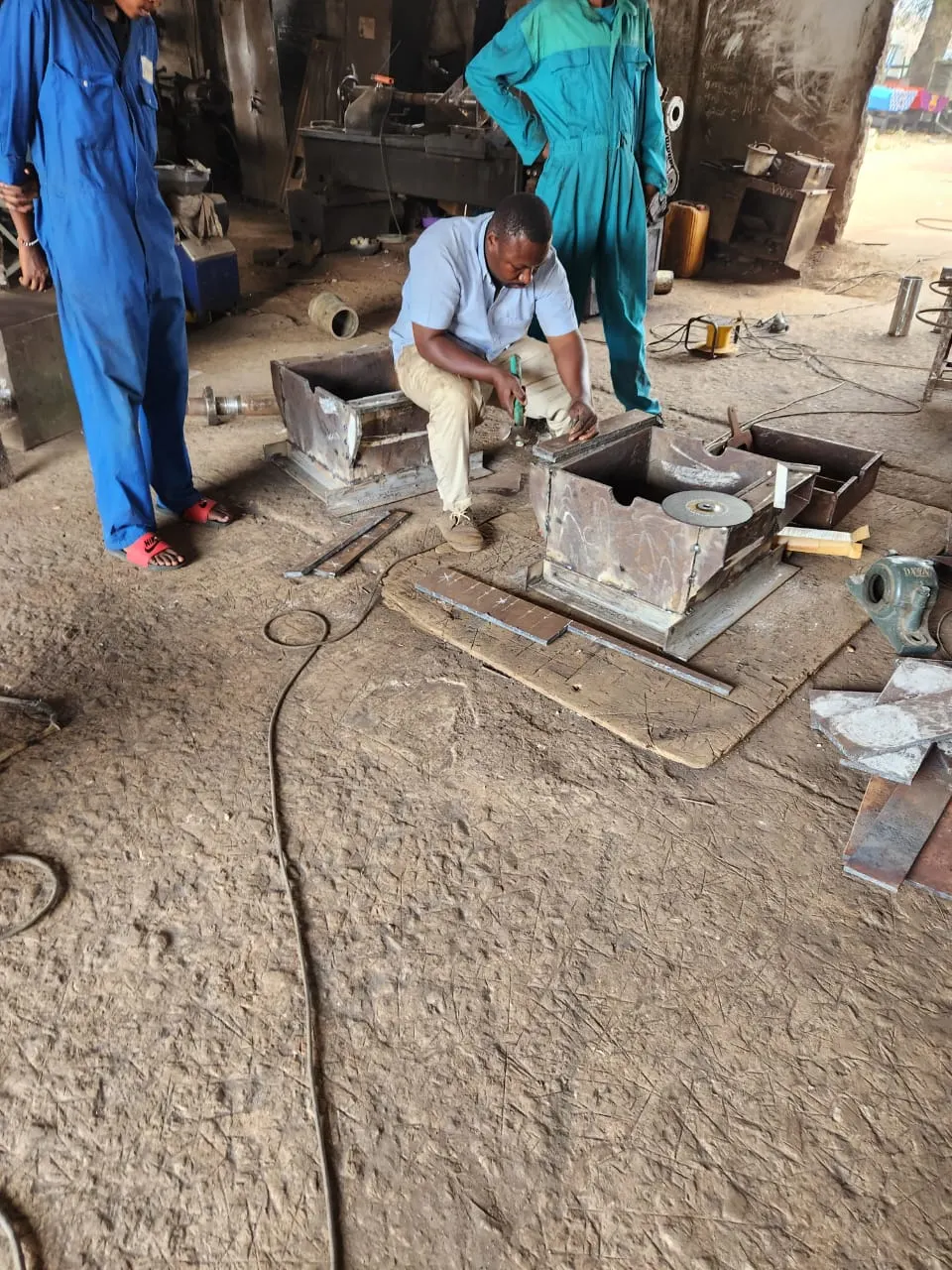 Engineers at the factory working