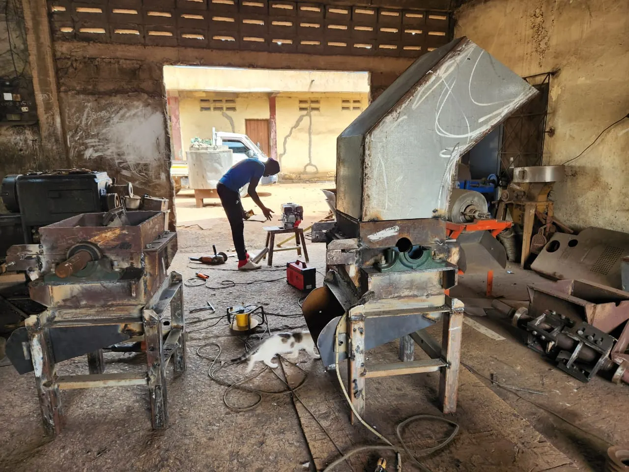 machine at workshop during fabrication